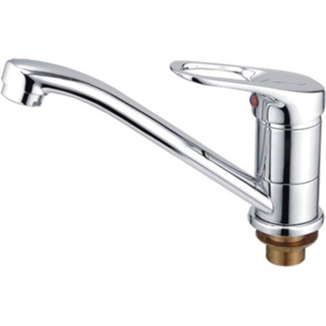 Смеситель для кухни однорыч. 35мм гайка излив средний - 166мм Латунь Хром Ledeme L4537-2