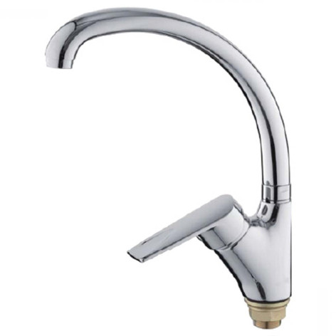 Смеситель для кухни однорыч. 40мм гайка излив высокий Латунь Хром Ledeme L5940