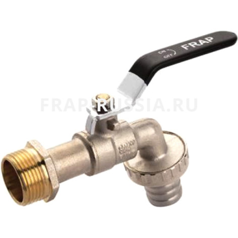 Кран шаровый с носиком (водоразборный) 1/2 Ш рычаг Frap