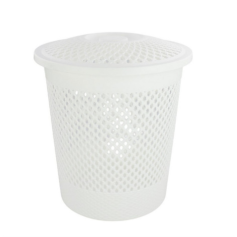 Корзина пластиковая для белья 45 л 440*600 мм с крышкой белый BZ-ZR921 Baizheng