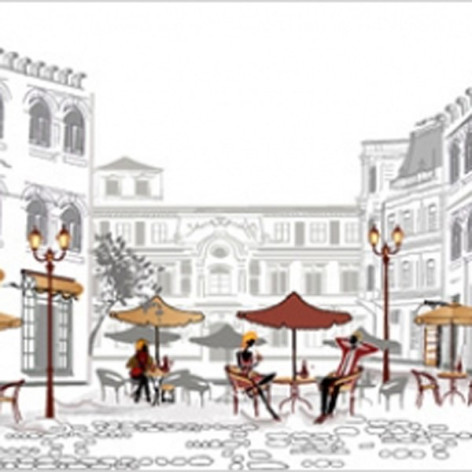 Фартук ПВХ Уличное кафе 600*3000*0,75мм