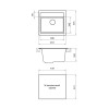 Мини картинка Мойка кухонная гранитная G-021 антрацит (прямоуг) 463х500х210 мм Granicom