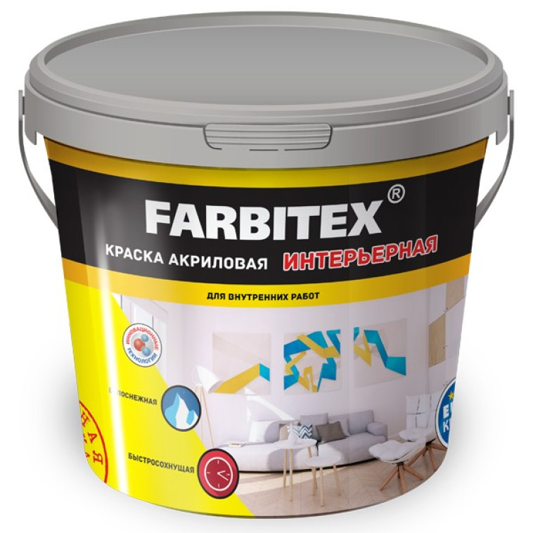 ВДК интерьерная Farbitex акриловая белая база А 6,0кг