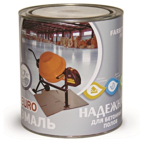 Эмаль для бетон полов алкидно-уретановая белый 2,7кг FARBITEX ПРОФИ Эмаль для бетон полов алкидно-уретановая белый 2,7кг FARBITEX ПРОФИ