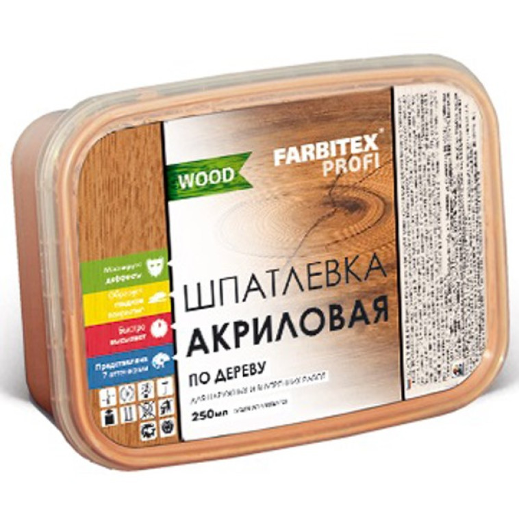 Изображение Шпатлевка акриловая по дереву белый 0.4 кг FARBITEX ПРОФИ GOOD FORWOOD