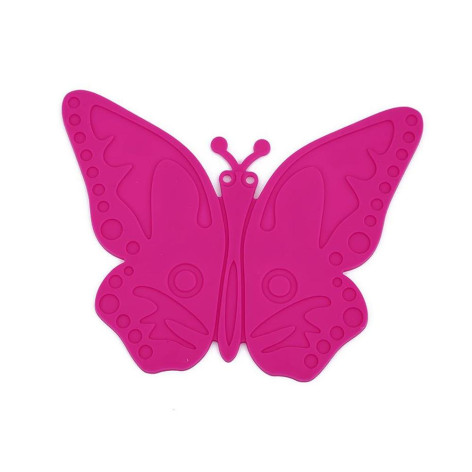 Подставка силиконовая под горячее розовая БАБОЧКА