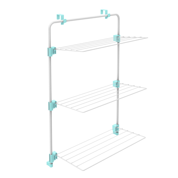 Сушилка металлическая надверная для белья 595*330*910 мм 3 яруса белый Nika