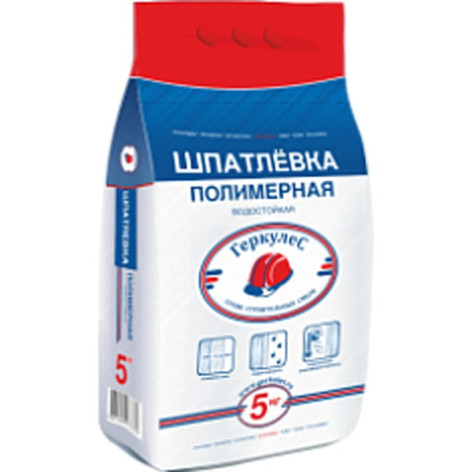Шпатлёвка Полимерная водостойкая белая 5кг  GT-73 Геркулес