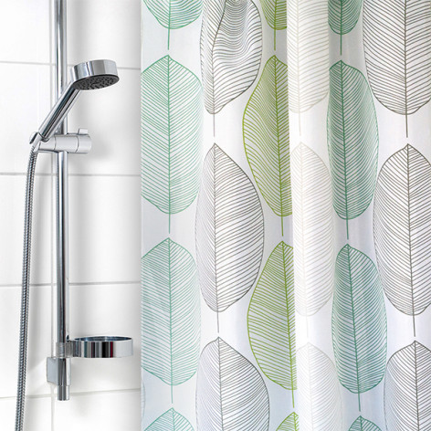 Штора для ванной 180х180см полиэстер Листья орнамент