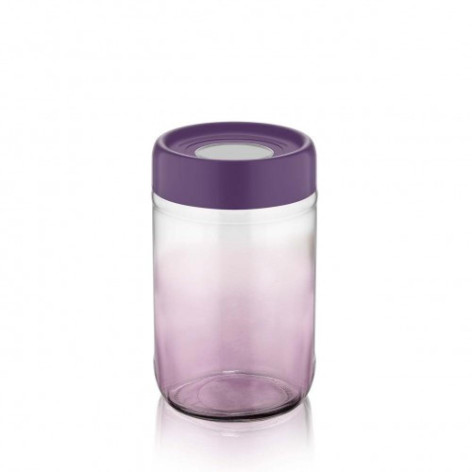 Банка стеклянная для продуктов 660 мл пласт крышка с окном RAINBOW VIOLET Мфк