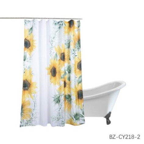 Штора для ванной полиэстер 200*180 см пластик кольца BZ-CY218-2 Baizheng