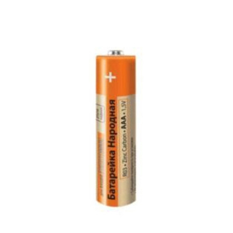 Картинка Батарейка AAA Мизинчиковая 1,5V R03 Zinc Carbon SH-4 (4/60) Народный