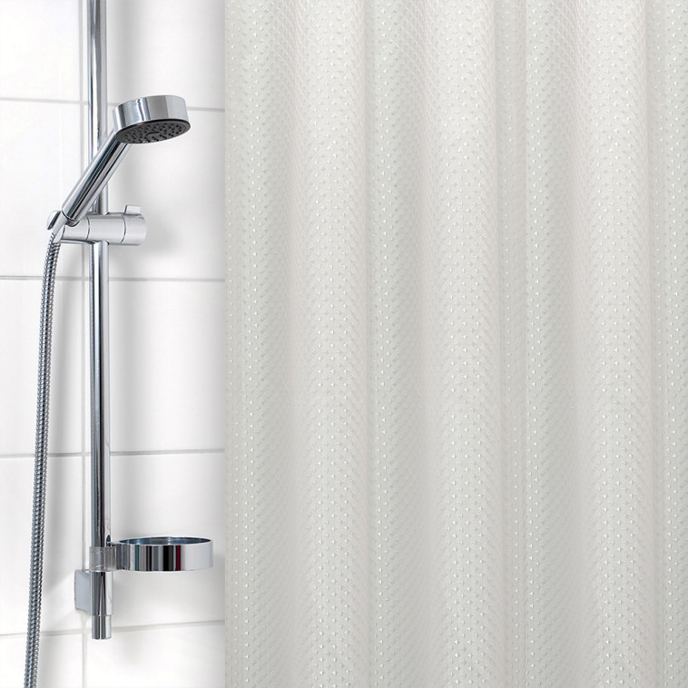 Фото Штора для ванной Бриллиант 180х180см полиэстер ромб-белая