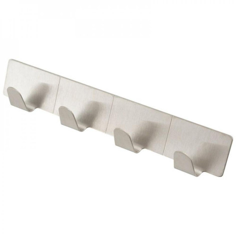 Крючок нерж сталь 2,5*16 см 4 крючка самоклеящийся хром SSH-02 Рыжий Кот