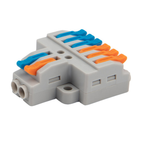 Клемма СМК 2х3 проходная разветвительная 2 полюса, с монтажной площадкой REXANT