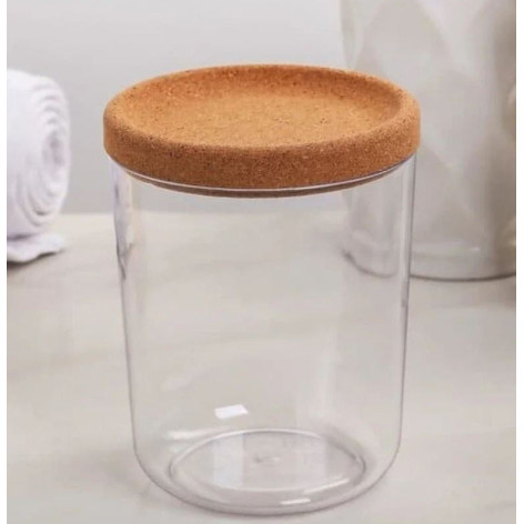 Органайзер пластиковый 300 мл для хранения пробковая крышка Korely Berossi