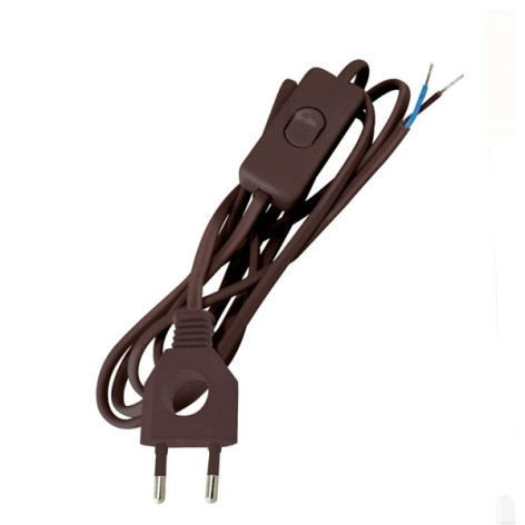 Шнур для бра 2,0м ШВВП-ВП 2*0,75 ШУ03в коричневый (80) TDM