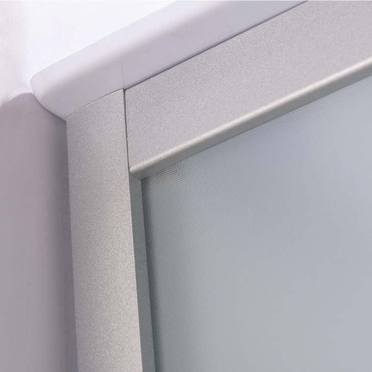 Картинка Душевая кабина 90x90x210 KNOIS KN981 проф серебристый матов алюминий, 1/4 круга, низкий поддон