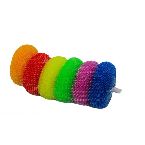 Губка полиэстер 6 шт 9*3 см для мытья посуды цветная Baizheng Губка полиэстер 6 шт 9*3 см для мытья посуды цветная Baizheng