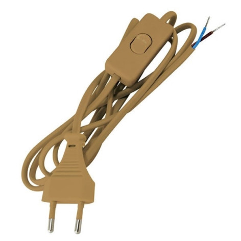 Шнур для бра 2,0м ШВВП-ВП 2*0,75 ШУ01в бронза (80) TDM