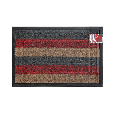 Коврик придверный BAIZHENG 60*90 (Welcome) красно-черный (Bay)