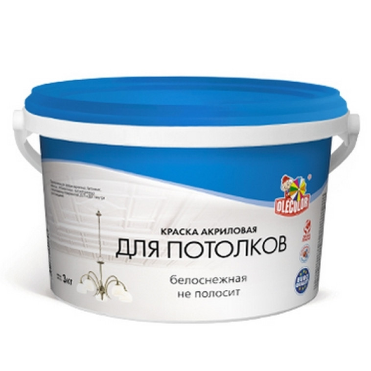 ВДК для потолков Olecolor акриловая белая база А 3,0кг