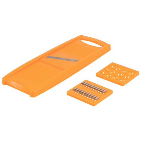 Терка пластиковая для корейских моркови 28*9*1,5 см 3 насадки оранжевый
