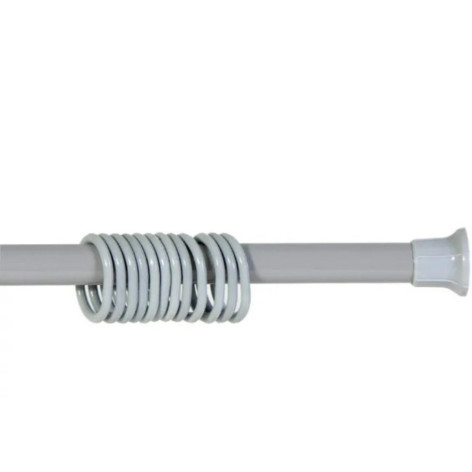 Карниз для ванной 115-205см с кольцами серый Океан