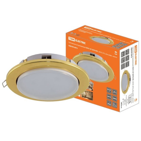 Светильник встраиваемый СВ 01-07 GX70-H5, 220 В, 50 Гц, без рефл., золото, TDM