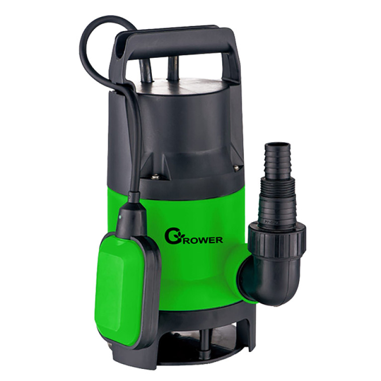 Насос погружной дренажный GROWER DP-900 900Вт, 14000л,ч, подъем 9м, глубина 7м