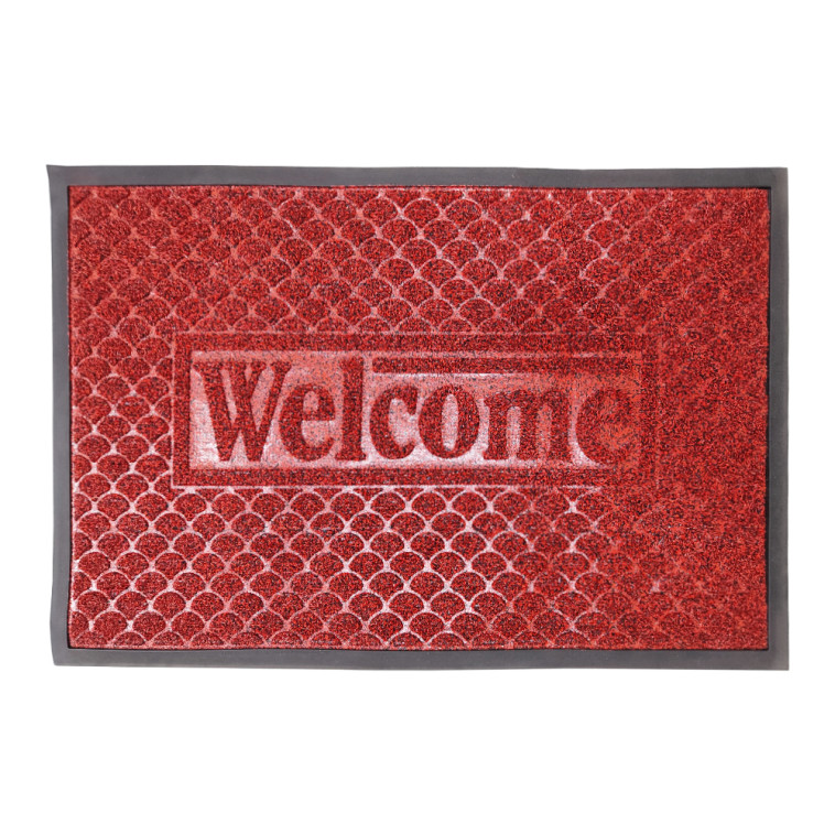 Коврик придверный BAIZHENG 60*90 (Welcome) красный (Bay)