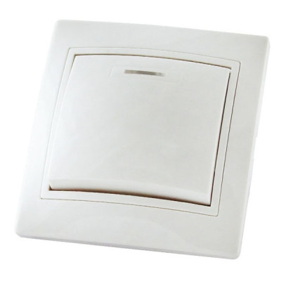 Выключатель 1 кл. с подсветкой белый керам. 10А Выключатель 1 кл. с подсветкой белый керам. 10А