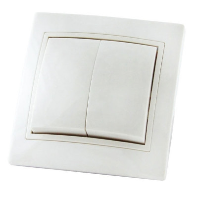 Выключатель 2 кл. белый 10А керам. Выключатель 2 кл. белый 10А керам.