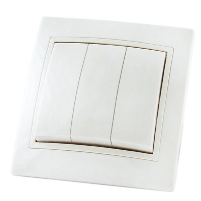 Выключатель 3 кл. белый 10А керам. Выключатель 3 кл. белый 10А керам.