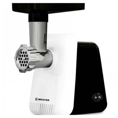 Мясорубка пластик  1300 Вт 1,5 кг/мин реверс 2 ножа черно-белый Brayer