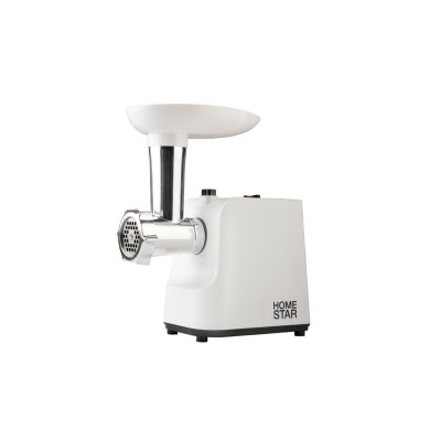 Мясорубка пластик 2000 Вт 1,5 кг/мин реверс 2 ножа белый HS-2033 HomeStar