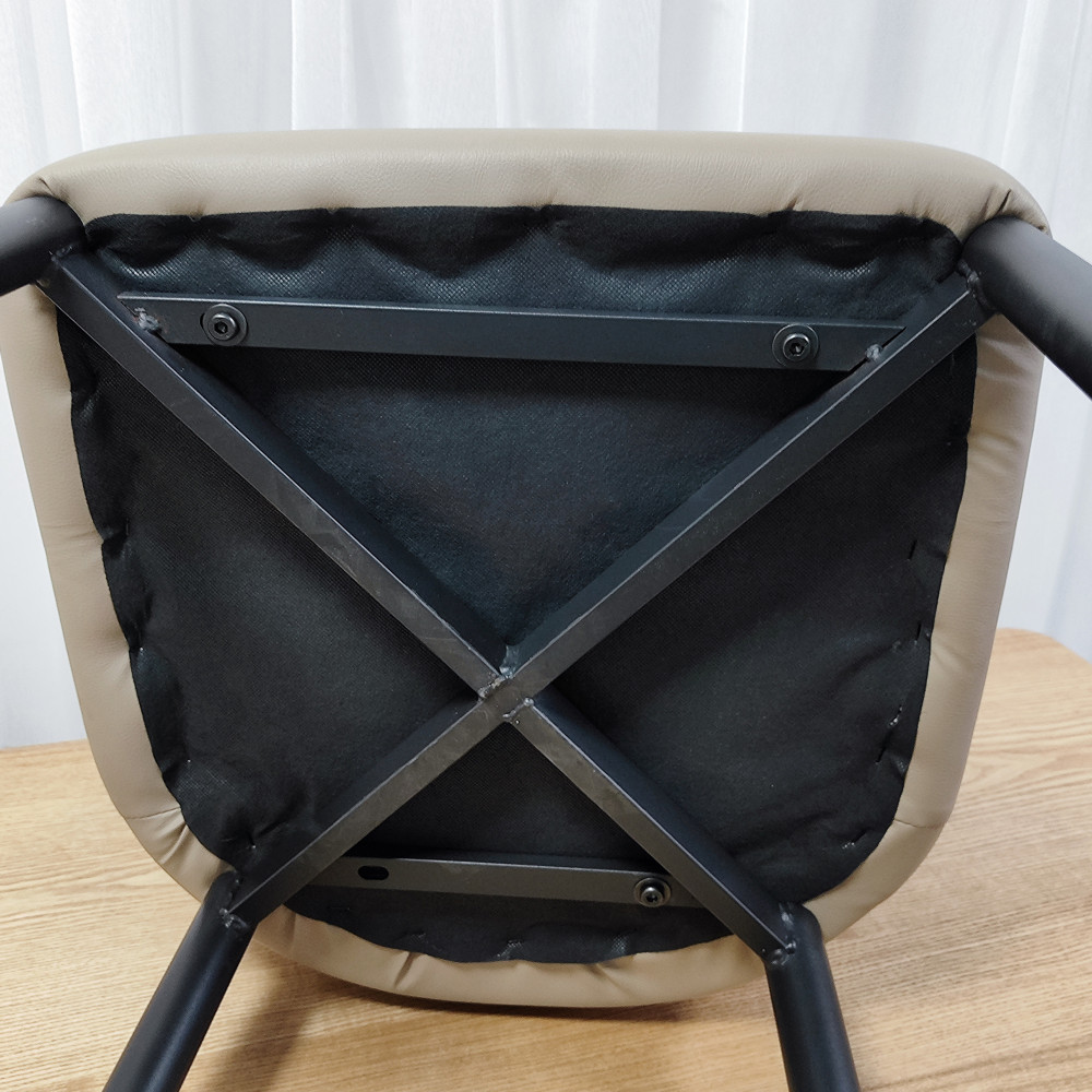 Стул металлический Baizheng 87×53×45 см, искусственная кожа, бежевый, до 150 кг