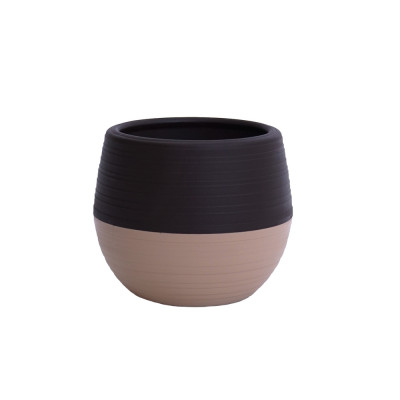 Кашпо пластиковое  1,5 л поддон шоколад-кофе с молоком Дуэт Ангарск