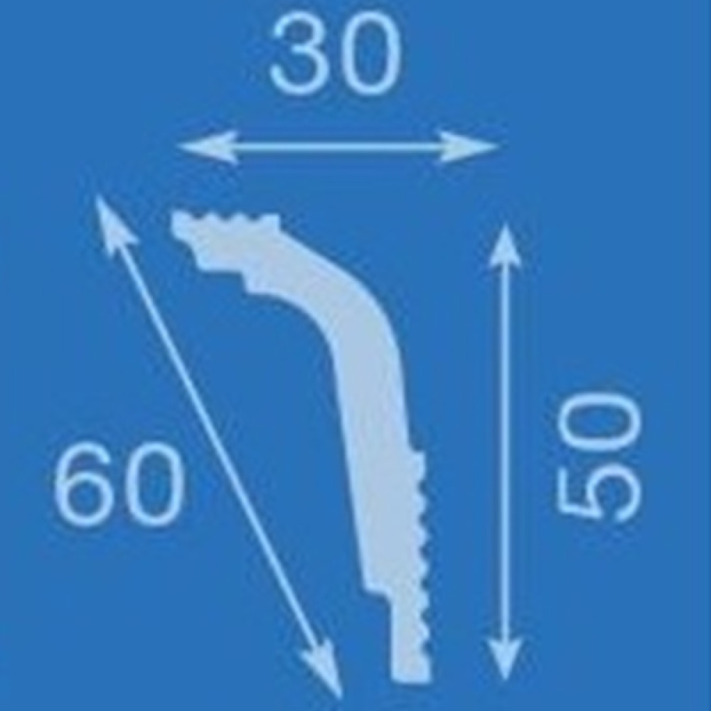 Плинтус экструзионный 06011Е 2,0м 30х50мм (угол 111Е) Формат