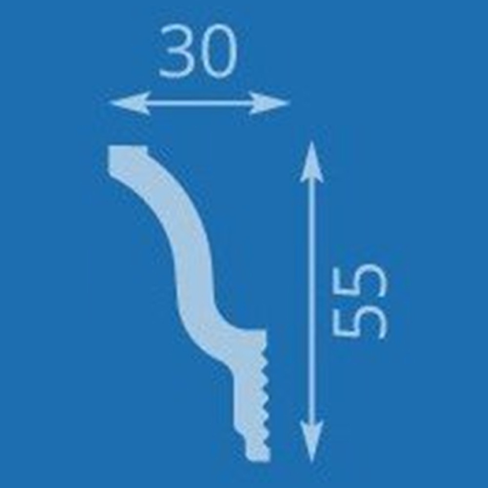 Плинтус экструзионный 06015Е 2,0м 30х55мм (угол 151Е) Формат