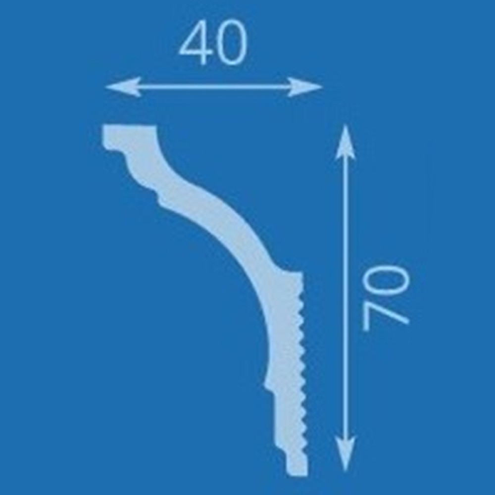 Плинтус экструзионный 08018Е 2,0м 40х70мм (угол 18Е) Формат