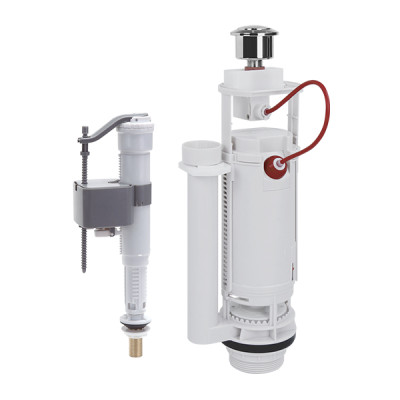 Арматура для унитаза универсальная 1/2 Латунь, пластик, кнопка хром, 2режима Gappo (15) G1890.04