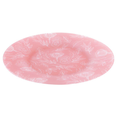 Тарелка стеклянная обеденная 26 см Romantika Pink Pasabahce