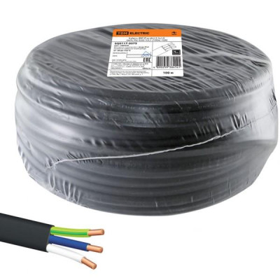 Кабель ВВГнг-LS 2*6,0 черный (100м) TDM