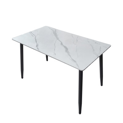 Стол кухонный керамогранит 120*70 см каркас металл черные ноги 7C Baizheng