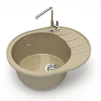 Мойка кухонная гранитная Z028 Агна (бежевый) 615*500*228мм (чаша 430*430мм) глянец Мойка кухонная гранитная Z028 Агна (бежевый) 615*500*228мм (чаша 430*430мм) глянец