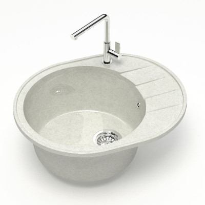 Мойка кухонная гранитная Z028 Агна (белый гранит) 615*500*228мм (чаша 430*430мм) глянец Мойка кухонная гранитная Z028 Агна (белый гранит) 615*500*228мм (чаша 430*430мм) глянец