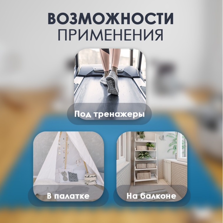 Рисунок Коврик-пазл детский 9шт 30*30*1см голубой Baizheng