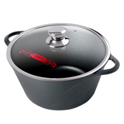 Кастрюля алюминиевая  2 л стекл крышка под упак Универсальная Классик Горница к2233а