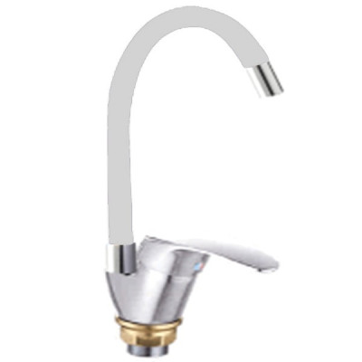 Смеситель DIKALAN для кухни однорыч. 35мм гайка силикон.гусак Серый без подводки (12) D57Е51